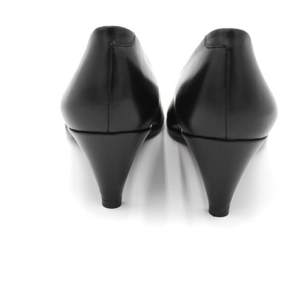 ECCO Leather Pumps 39 Womens Size 8 Black Kitten Heel Comfort Shoe Minimalist - Picture 7 of 7